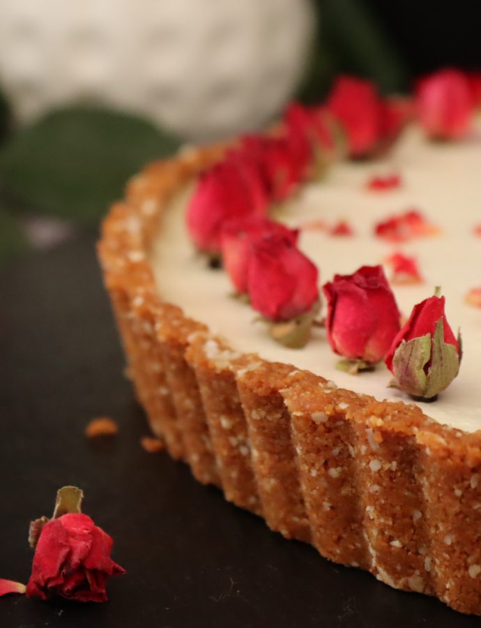 Kokos Panna Cotta Tarte mit Kirschen